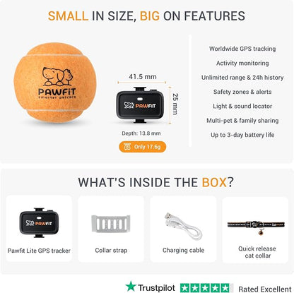 Pawfit Lite for Cats 4g GPS Tracker | Ultra-Small Design | Real-Time Tracking | - Image 5