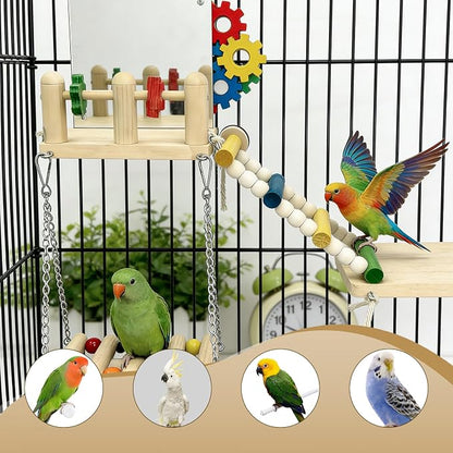 Bird Toys & Wooden Play Gym - Image 3