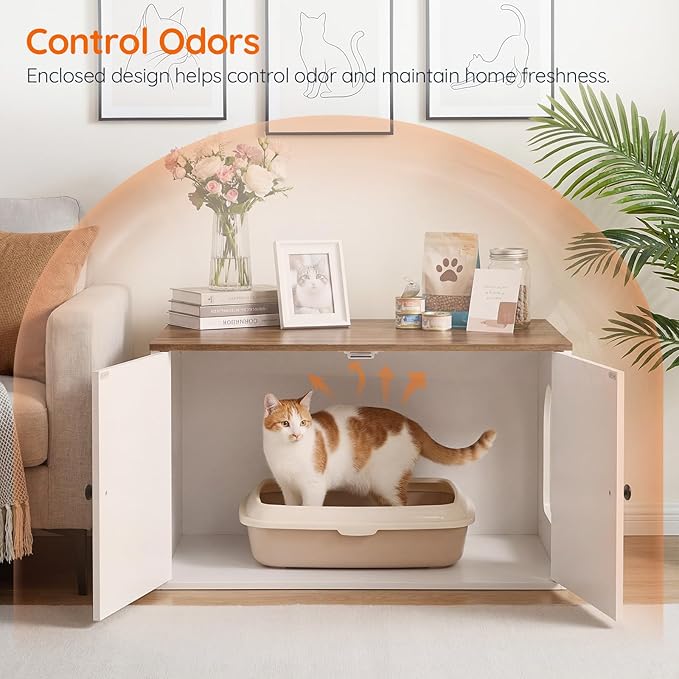 HOOBRO Cat Litter Box Enclosure, Hidden Litter Box Furniture - Image 6