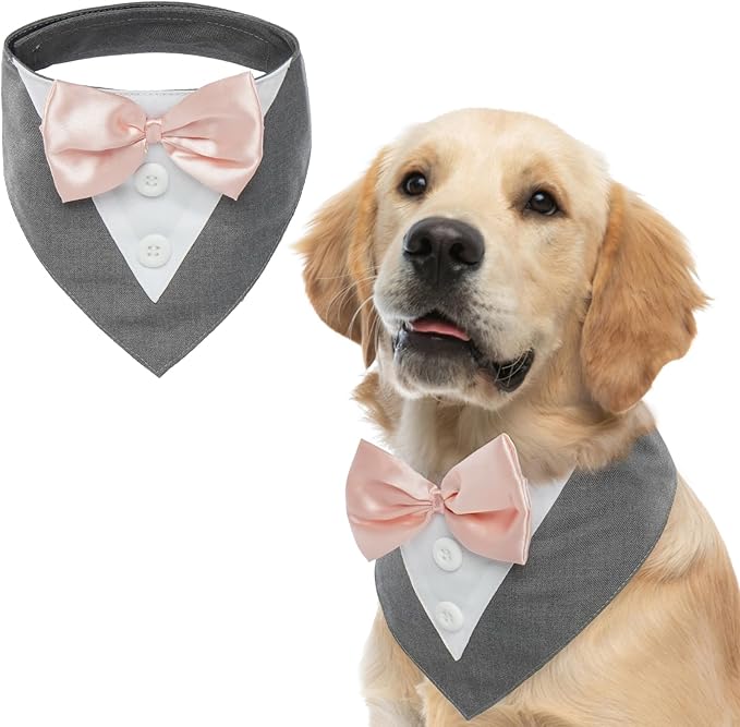 FUAMEY Dog Tuxedo for Large Dogs, Dog Formal Suit Dogs Attire Pet Bow Tie Puppy by FUAMEY