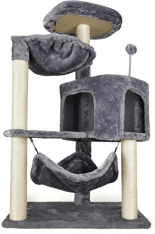 YUNIQUE Cat Tree with Cat Condo and Big Hammock - Image 2