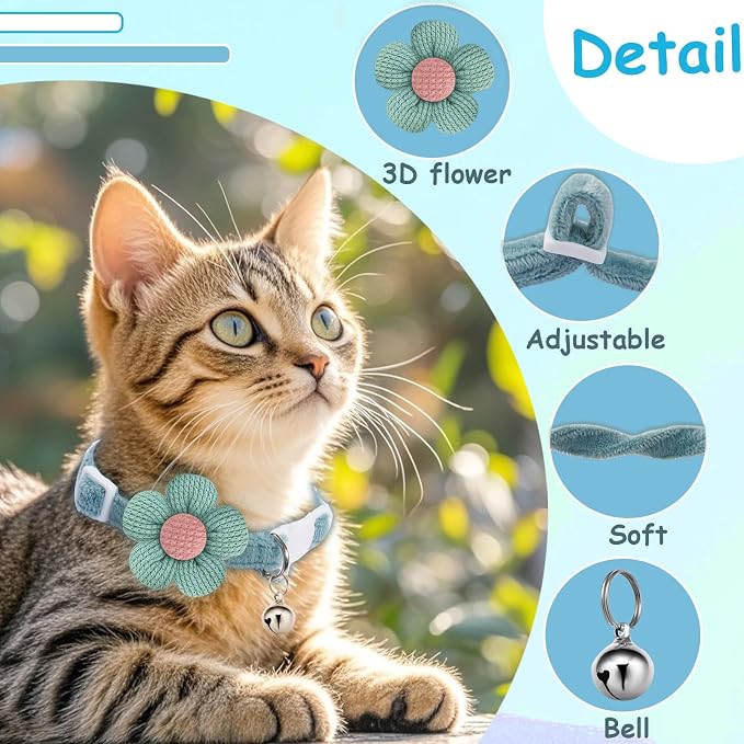 Breakaway Cat Collars with Bells, MUZIEBA Kitten Collar - Image 2