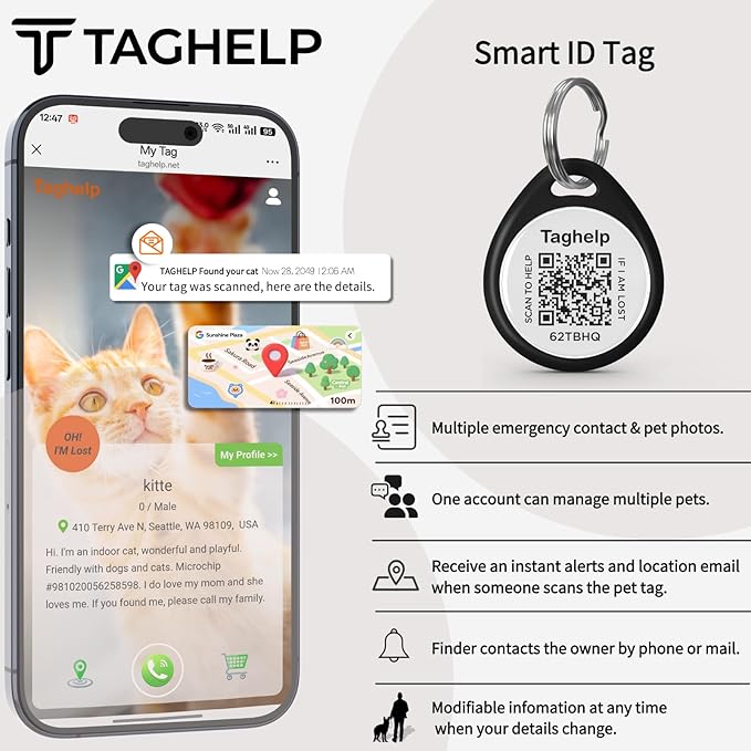 The Multi-Cat Household Kit: 5 Universal QR ID Tags. A Complete Set - Image 9