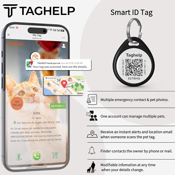 QR Code Cat ID Tag for Collar, Smart Pet ID - Image 9