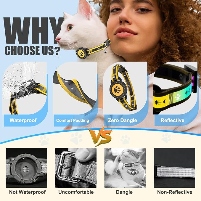 Airtag Cat Collar Breakaway, Reflective Cat Collar - Image 4