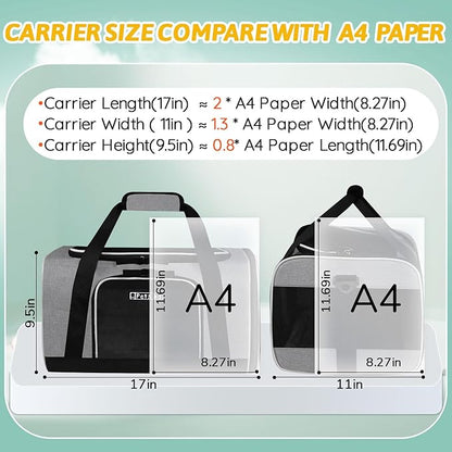 Petskd Pet Carrier 17x11x9.5 Alaska Airline Approved, Pet Travel Carrier Bag - Image 3