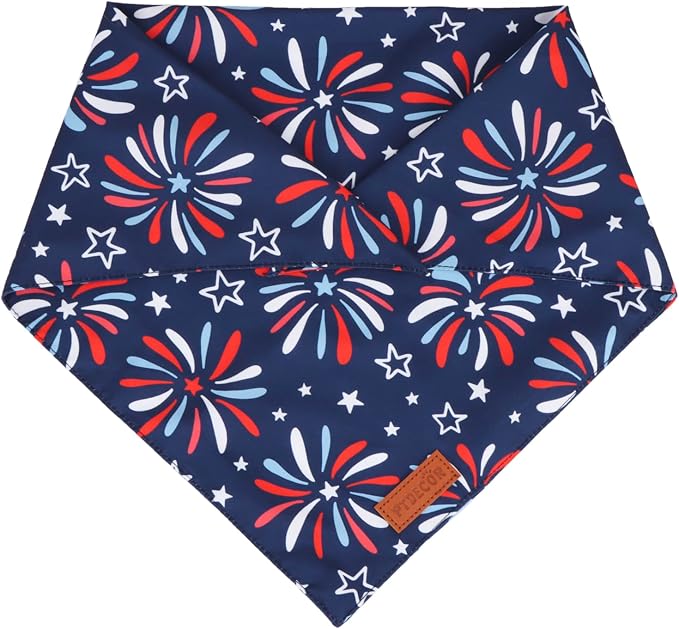 PTDECOR American Flag Dog Bandana 4th of July Dog Puppy Scarf Reversible Red - Image 6