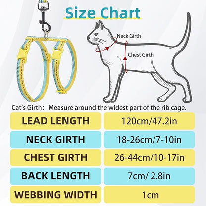 PUPTECK Adjustable Cat Harness and Leash Set Escape Proof Kitten Strap Collar - Image 2