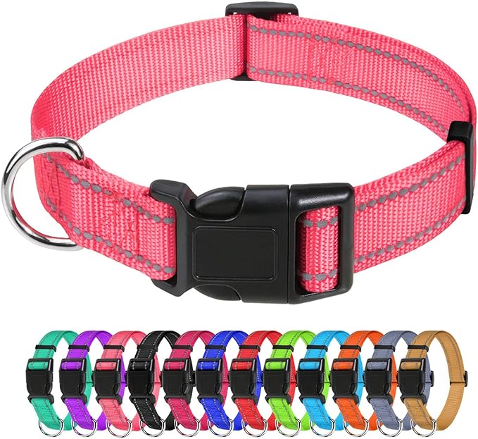 TagME Reflective Nylon Dog Collars, Adjustable Classic Pet Collar by TagME