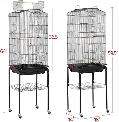 Yaheetech 64-inch Play Open Top Medium Small Bird Cage - Image 3