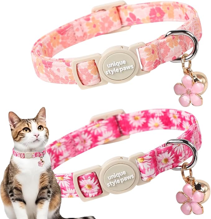 Unique style paws 2 Pack Spring Summer Kitten Collar Breakaway by Uniquestylepaws