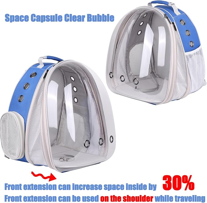 Front Expandable Cat Backpack Carrier, Fit up to 20 lbs, Space Capsule - Image 3