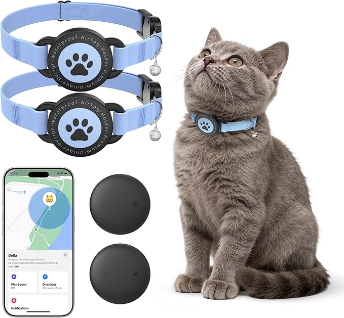GPS Cat Tracker Collar, Smart Pet Activity Tracker, No Monthly Fee, Work by Vebiso