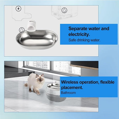 Smart Pet Water Fountain, Stainless Steel Automatic Pet Water Dispenser - Image 4