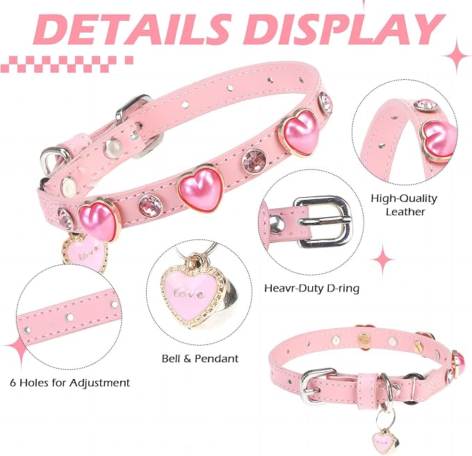 EXPAWLORER Valentine's Day Leather Cat Collar - Image 3