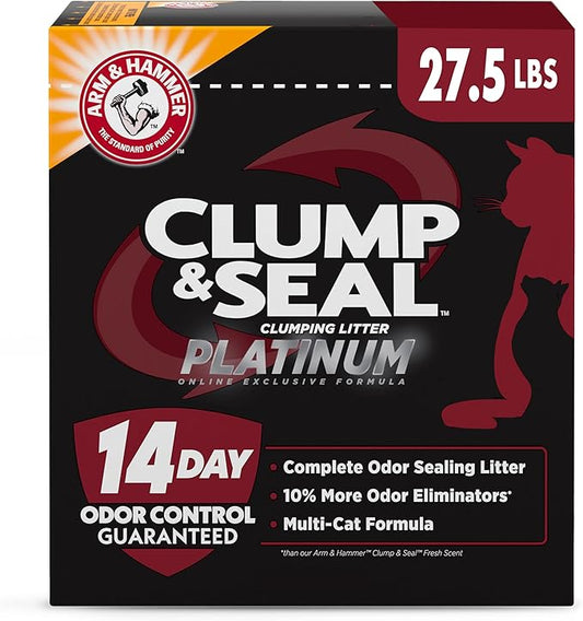 ARM & HAMMER Clump & Seal Platinum Cat Litter, 14-Day Odor Control, Rock-Hard by ARMHAMMER