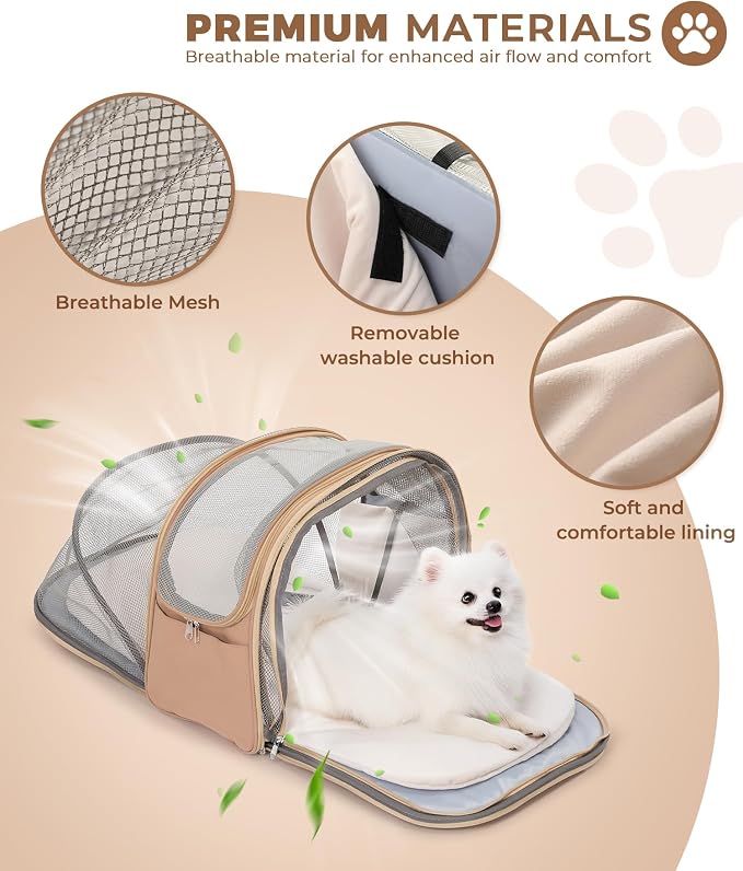 Expandable Cat & Small Dog Carrier Backpack, Soft-Sided Airline-Approved Pet - Image 3