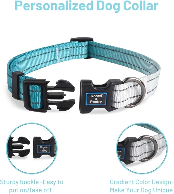 Roses&Poetry Dog Collars for Medium Dogs, Adjustable Durable Pet Collars for - Image 3