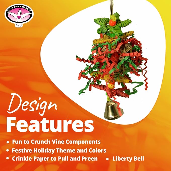 Super Bird Creations SB971 Xmas Crinkle Little Star Bird Toy, Small Bird Size - Image 7