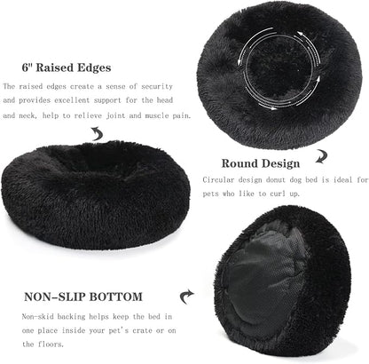 nononfish Puppy Beds for Small Dogs Washable 19" Black Calming and Anxiety Pet - Image 5
