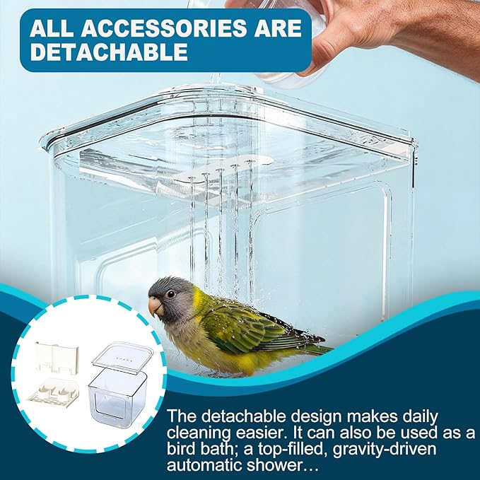 No Mess Bird Feeder for Cage, Hanging Bird Bath for Cage for Lovebirds - Image 4