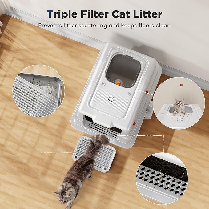 FURTIME XXXL Extra Large Stainless Steel Litter Box - Image 6
