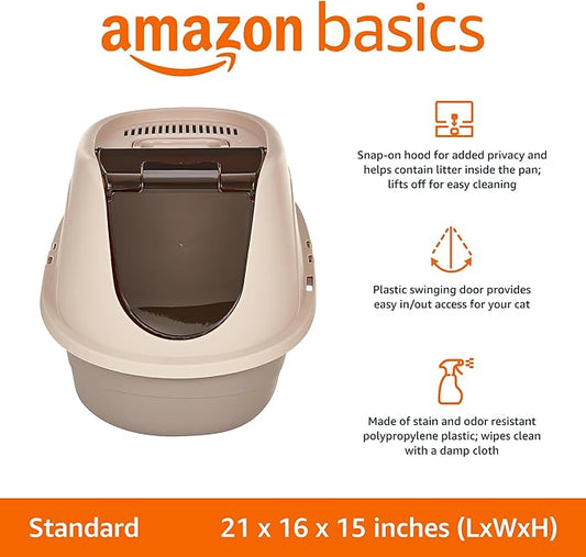 Amazon Basics No-Mess Hooded Enclosed Cat Litter Box - Image 2