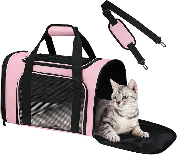 Cat Carrier Soft for Pets Up to 15 Lbs, Cat Travel Bag Soft-Sided by Alwaysstandbehindyou