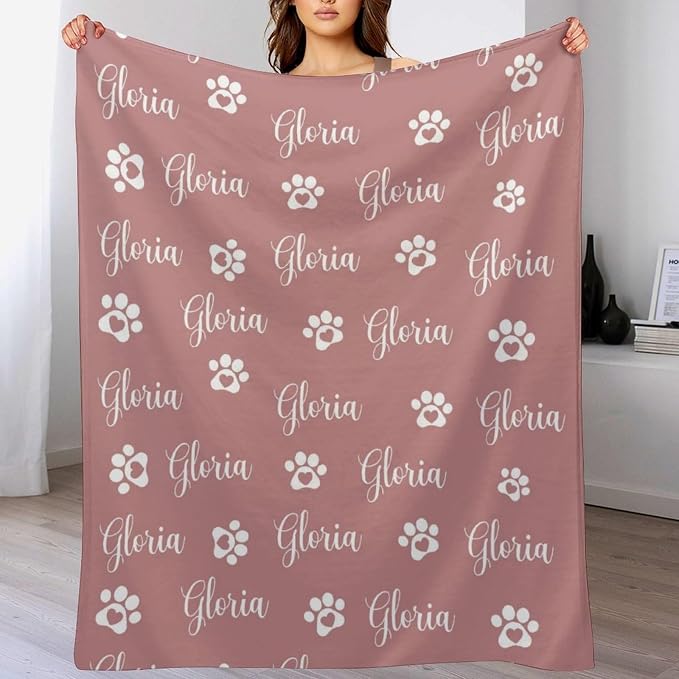 Personalized Paw Print Dog Blanket - Image 3