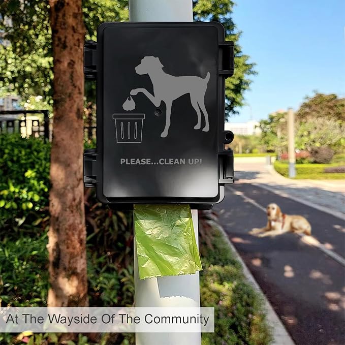 Dog Poop Bag Dispenser Wall Mounted Waterproof Outdoor Pet Waste Bags Dispenser - Image 3