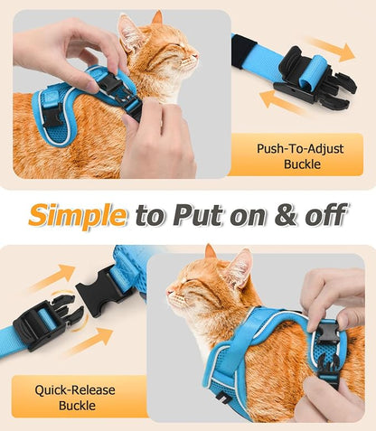 Halypet Cat Harness and Leash Set Escape Proof Adjustable Cat Leash Comfortable - Image 8