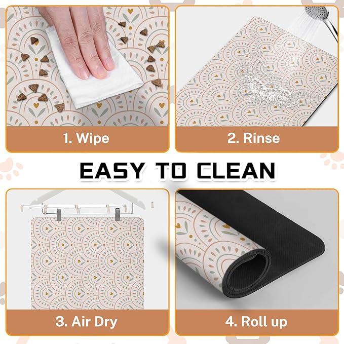 Absorbent Pet Dog Bowl Mat for Food and Water, Pet Cat Food Feeding Mat - Image 6