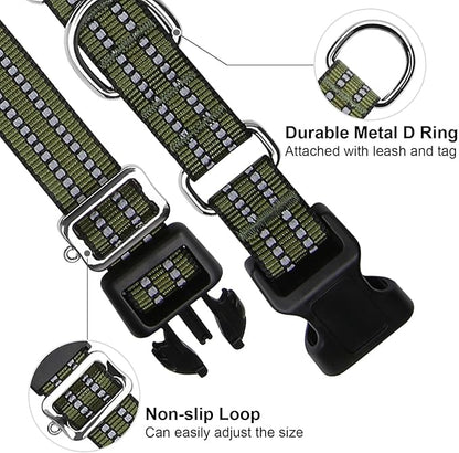 Martingale Dog Collar, Adjustable Nylon Reflective Collar - Image 2