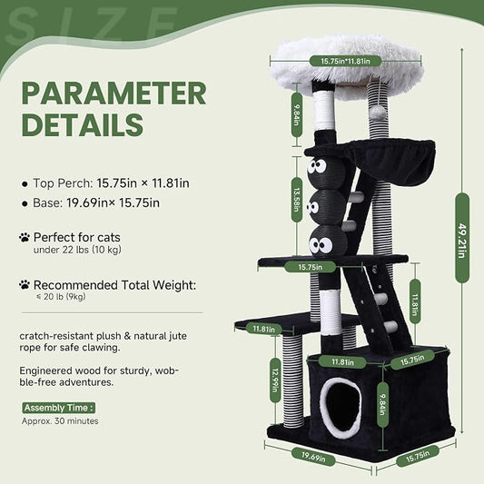 Cat Tree, 50.7in Multi-Level Cat Tower - Image 2