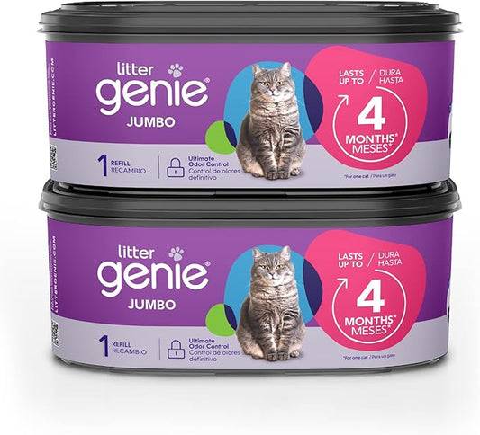 Litter Genie Refill Bags | Jumbo 2-Pack, 56 Total ft | Up to 8 Months of Supply by LitterGenie