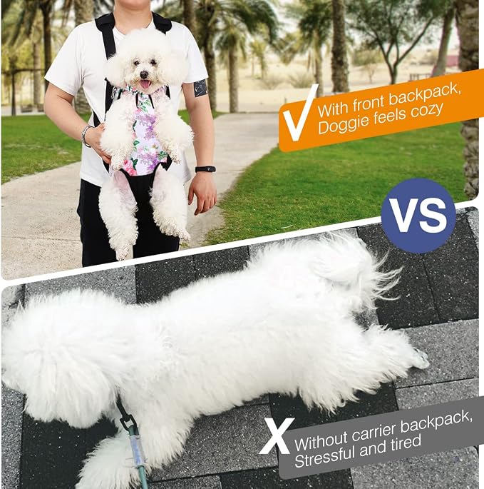 Pawaboo Adjustable Dog Carrier Purses, Pet Front Cat Travel Bag Dog Carrier - Image 6