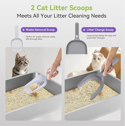 2 Pack Stainless Steel Litter Box, XL Enclosed Cat Litter Boxes, Metal Litter - Image 5