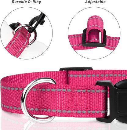 TagME Reflective Nylon Dog Collars, Adjustable Classic Pet Collar - Image 3