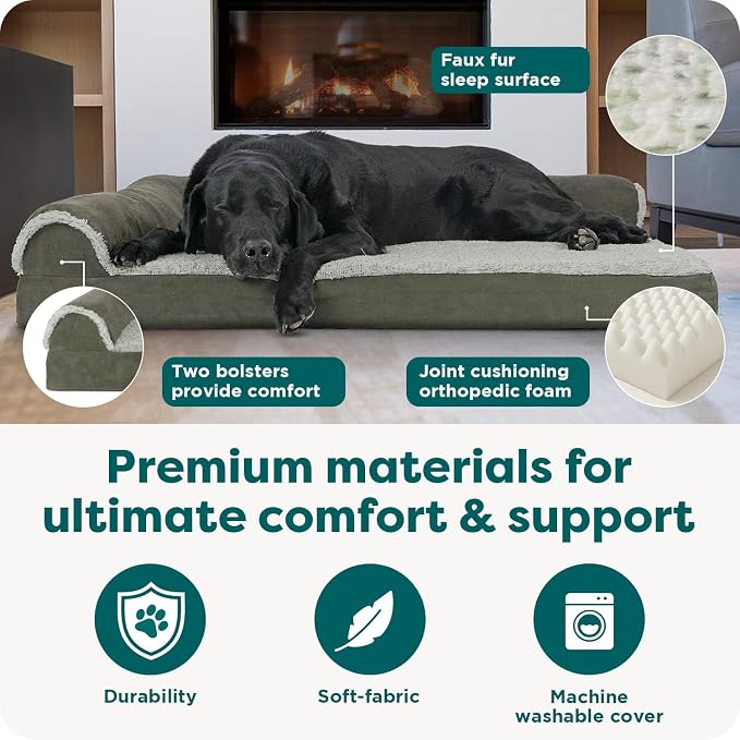 FurHaven Orthopedic Dog Bed for Large Dogs, L-Shaped Chaise Mattress - Image 5