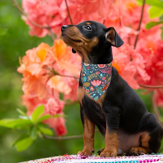 PTDECOR Flower Dog Bandana, Triangle Pet Bandanas - Image 3