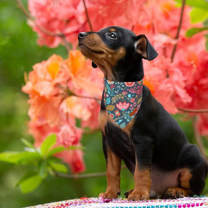 PTDECOR Flower Dog Bandana, Triangle Pet Bandanas - Image 3