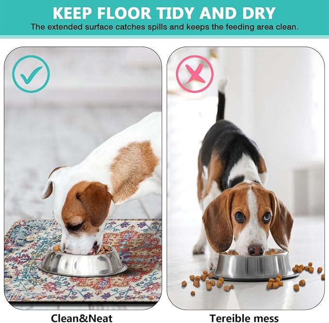 Pet Feeding Mat for Floors Waterproof Dog Mat for Food and Water Absorbent - Image 4