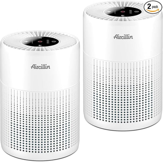 2 Pack Air Purifiers for Bedroom H13 True HEPA Air Filter Cleaner, Odor by Aircillin