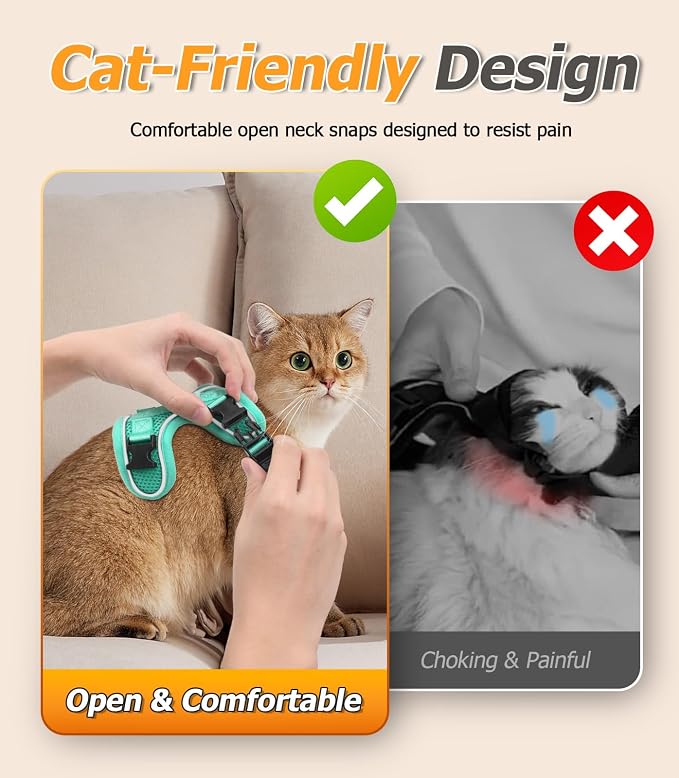 Halypet Cat Harness and Leash Set Escape Proof Adjustable Cat Leash Comfortable - Image 6