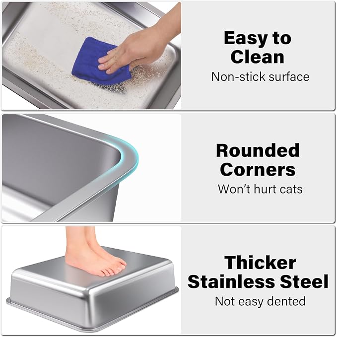 Stainless Steel Litter Box, Metal Litter Boxes - Image 3