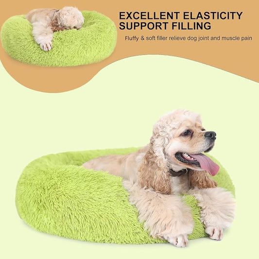 Calming Dog Bed for Medium Dogs Washable Donut 30 inches Anti-Slip Pet Bed - Image 2