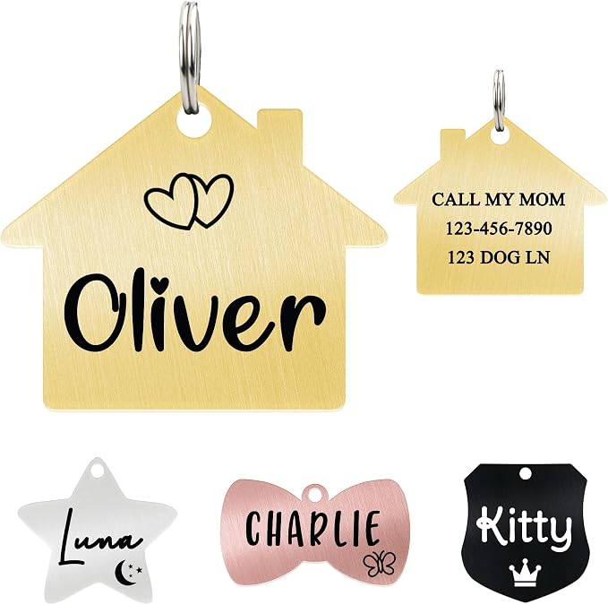 Ultra Joys Cat ID Tag Personalized Pet Tags, Durable Stainless Steel Small Pet by UltraJoys