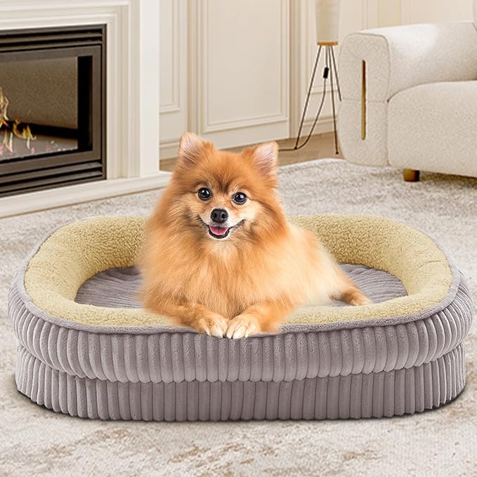 Orthopedic Dog Bed for Puppy, Extra Small Dogs Breeds, Oval Cat Bed, High - Image 8