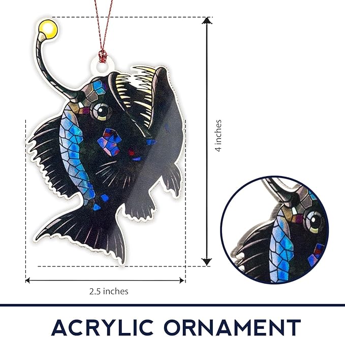 Anglerfish Christmas Ornaments 2025, Unique Fishing Ornaments - Image 2