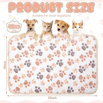Chumia 40 Pcs Blankets Soft Fluffy Fleece Washable Pet Dog Sleep mat Paw Print - Image 2